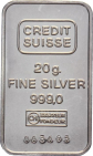 20 Gramm Silberbarren Credit Suisse